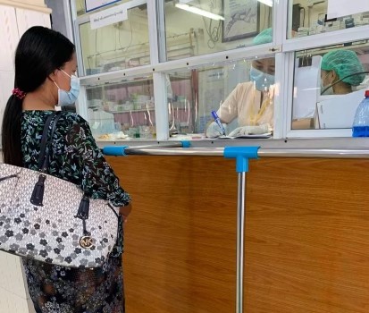 Mae Swei at the doctor before the military coup